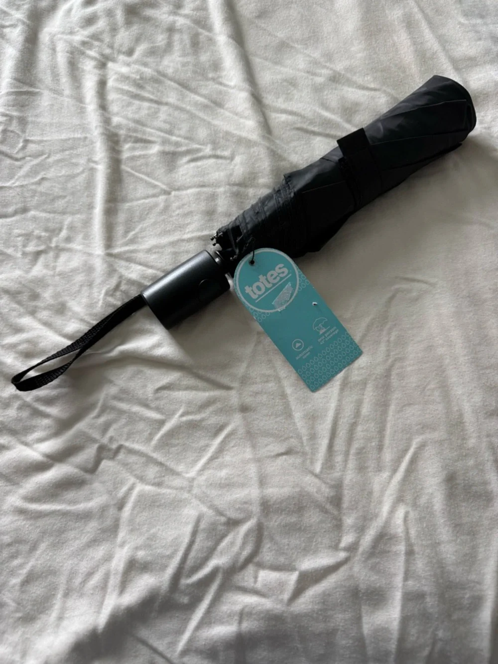 totes Teal Tag Compact Umbrella - Picture 1 of 2